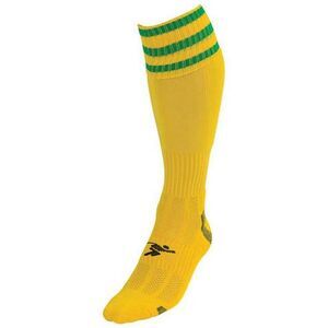 Precision Unisex Adult 3 Stripe Pro Soccer Socks / Yellow/Green